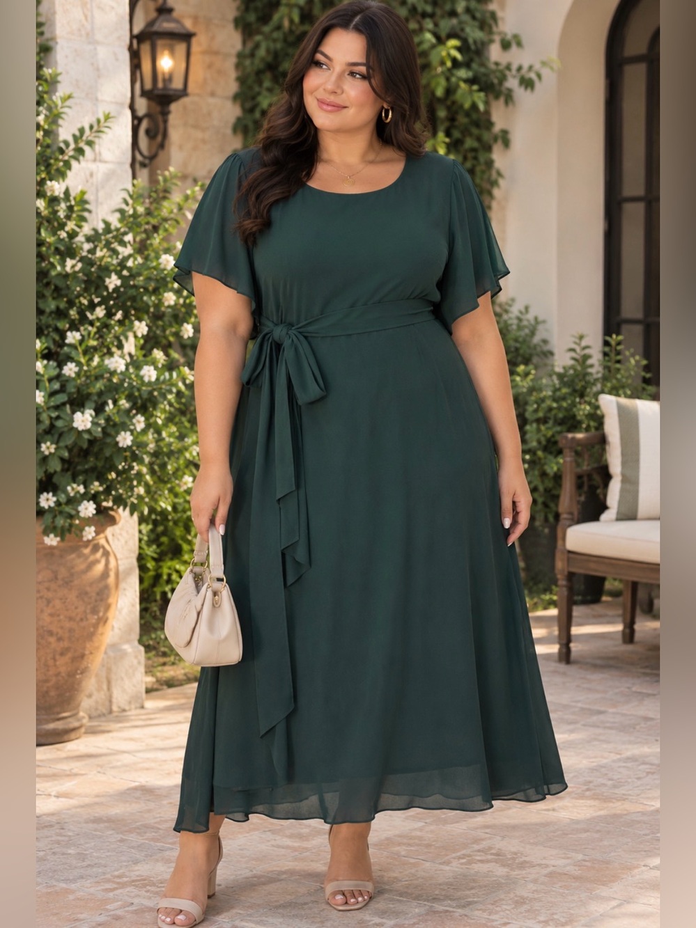Chic Forest Green Maxi Dress